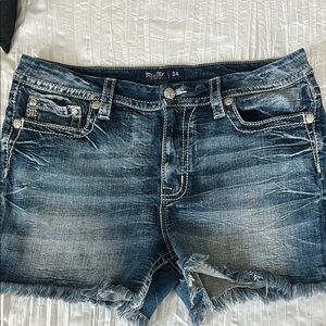 Miss Me Blue Jean Shorts Distressed Vintage Look